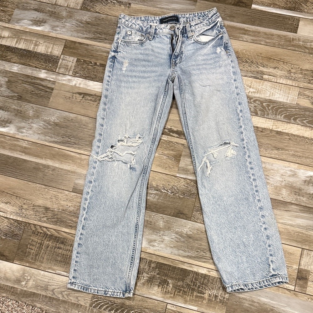 Aeropostale-Distressed Light Blue Women's Jeans